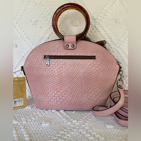 Patricia Nash-Blush Pink•Wavy Woven• Meldola c/b Satchel•NWT! - Picture 3 of 11